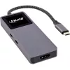 Hub de interfaz USB-C InLine 35392D USB 3.2 Gen 2 Type-C host a HDMI, USB-A, USB-C 10000 Mbit/s gris