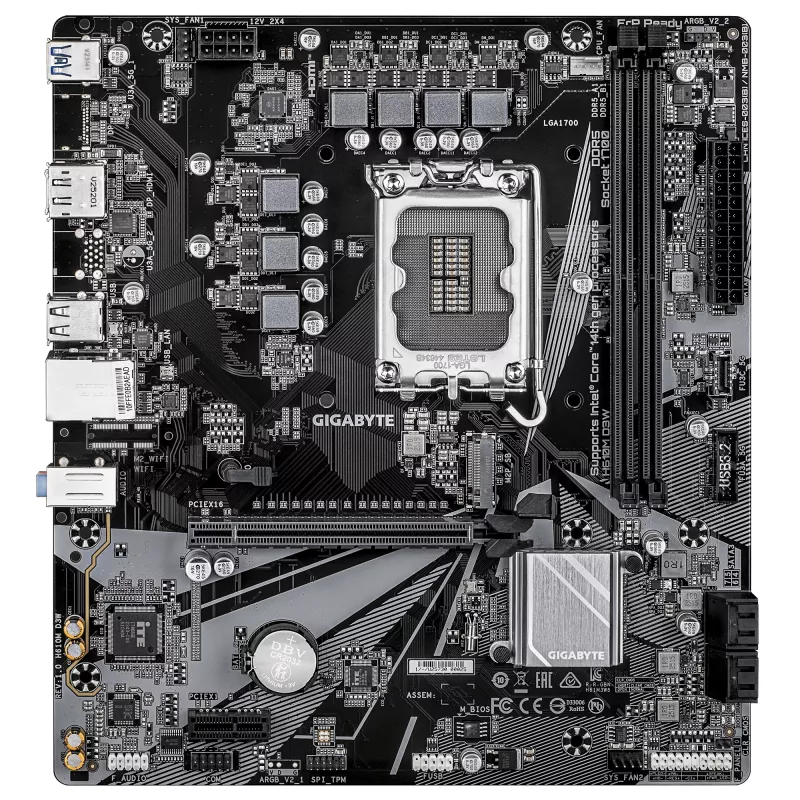 Placa base GIGABYTE H610M D3W LGA1700 para CPU Intel de 12.ª–14.ª generación, VRM 5+1+1, DDR5 hasta 5600 MHz, 128 GB, PCIe 3.0 M.2, 1 GbE, USB 3.2 Gen1