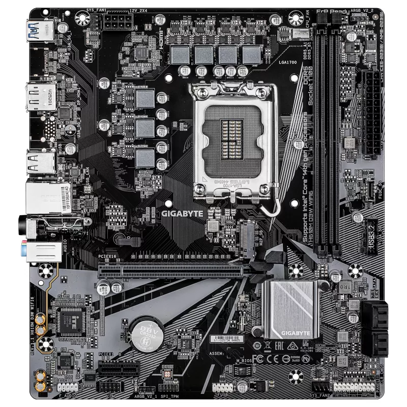 Placa base GIGABYTE H610M D3W WIFI6 – compatible con CPU Intel Core de 14.ª generación, fases VRM 5+1+1, hasta 5600 MHz DDR4, 1x PCIe 3.0 M.2, Wi-Fi 6, 1GbE LAN, USB 3.2 Gen 1