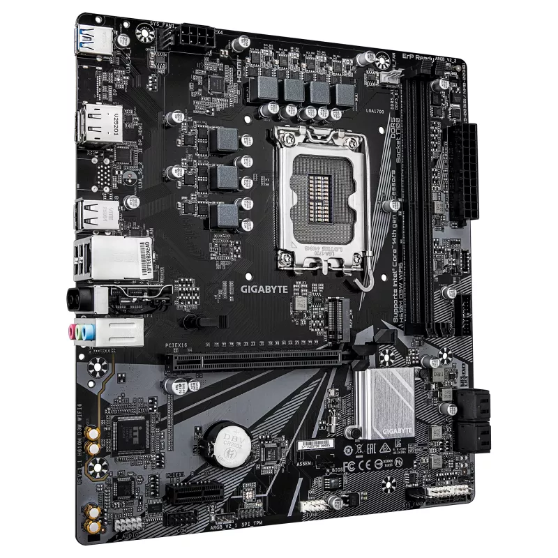 Placa base GIGABYTE H610M D3W WIFI6 – compatible con CPU Intel Core de 14.ª generación, fases VRM 5+1+1, hasta 5600 MHz DDR4, 1x PCIe 3.0 M.2, Wi-Fi 6, 1GbE LAN, USB 3.2 Gen 1