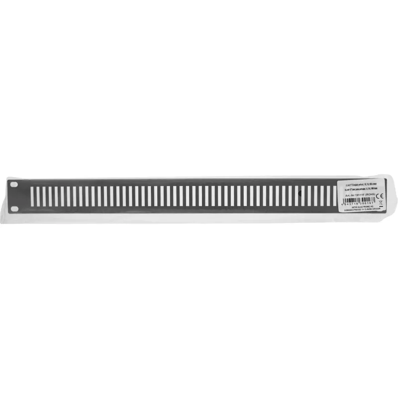 Panel ciego perforado InLine 19 pulgadas, 2HE, RAL 9005 negro