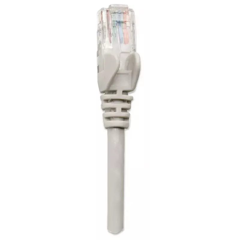 Intellinet Cable de red patch, Cat6, 3m, Gris, CCA, U/UTP, PVC, RJ45, contactos dorados, protección de lengüeta, con alivio de tracción, garantía de por vida
