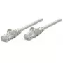 Intellinet Cable de red patch, Cat6, 3m, Gris, CCA, U/UTP, PVC, RJ45, contactos dorados, protección de lengüeta, con alivio de tracción, garantía de por vida