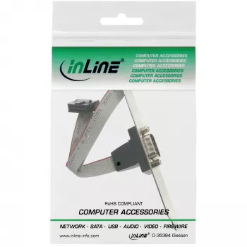 InLine Tapa de ranura serie, conector macho de 9 pines a conector interno de 10 pines 1:1, 0,25 m