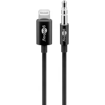 Cable de conexión de audio Goobay Apple Lightning a 3,5 mm 1 m Negro