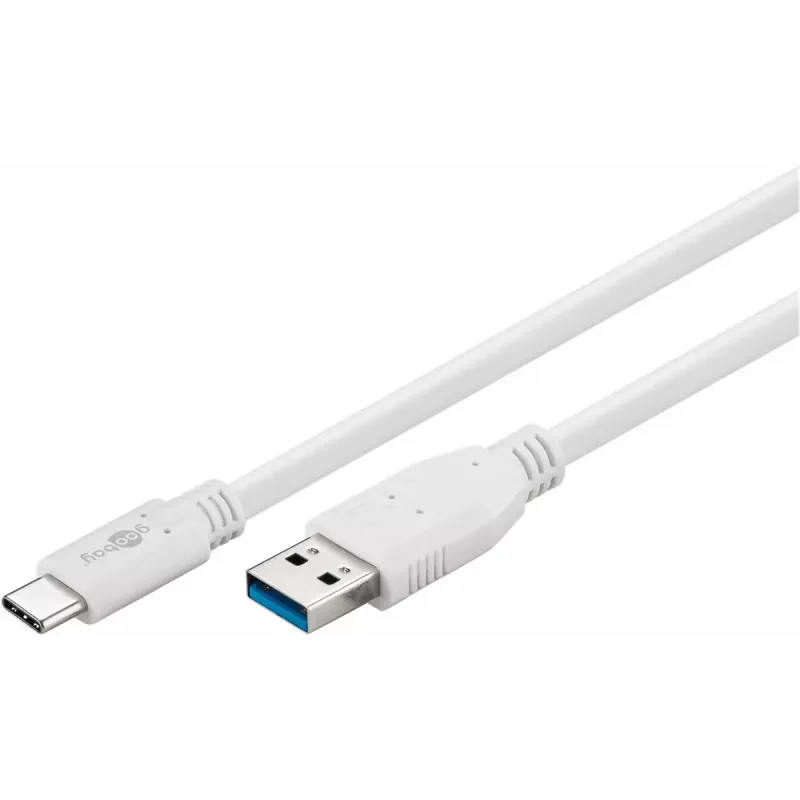 Cable USB Goobay 67188 USB 3.2 Gen 1 1 m USB C USB A Blanco