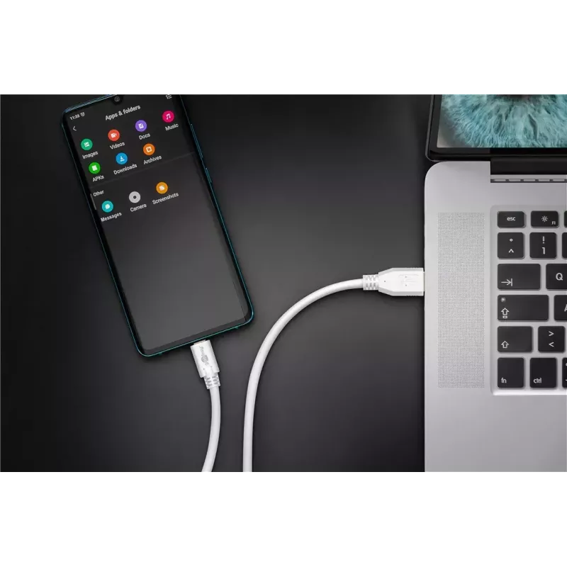 Cable USB Goobay 67188 USB 3.2 Gen 1 1 m USB C USB A Blanco