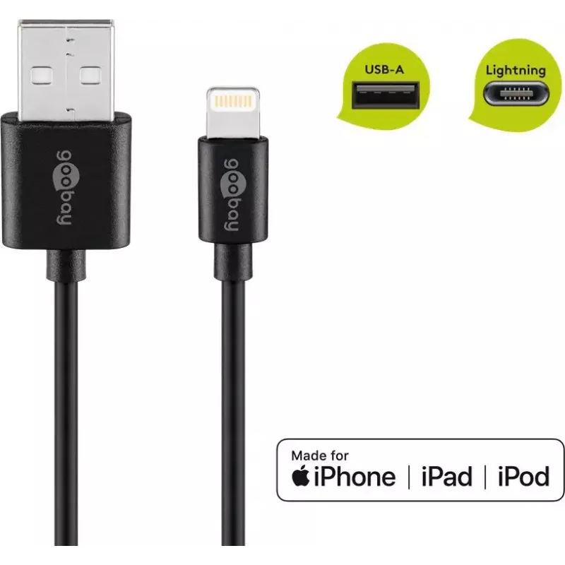 Cable de carga y sincronización Lightning USB Goobay 72906