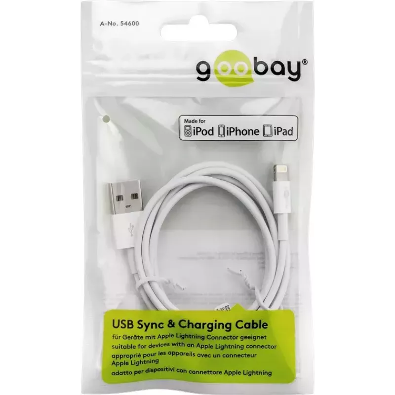 Cable de carga y sincronización Lightning USB Goobay 72906