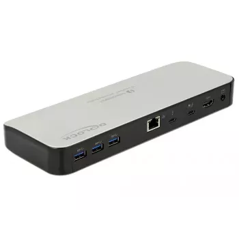 Dock para portátil DeLOCK 87725 Cableado Thunderbolt 3 Negro Plata