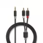 Cable de audio Nedis CABW22200AT20 2 m 3,5 mm 2 x RCA Antracita