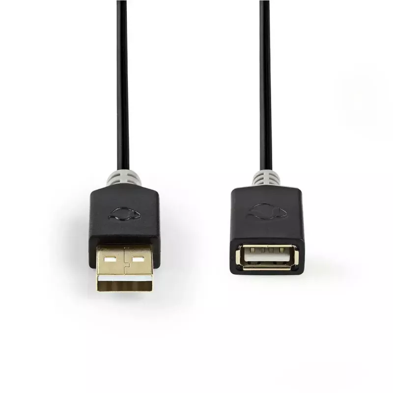 Cable USB Nedis CCBW60010AT20 2 m USB 2.0 USB A Antracita