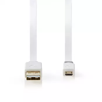 Cable USB Nedis CCBW60500WT10 1 m USB 2.0 A a Micro-USB B Blanco