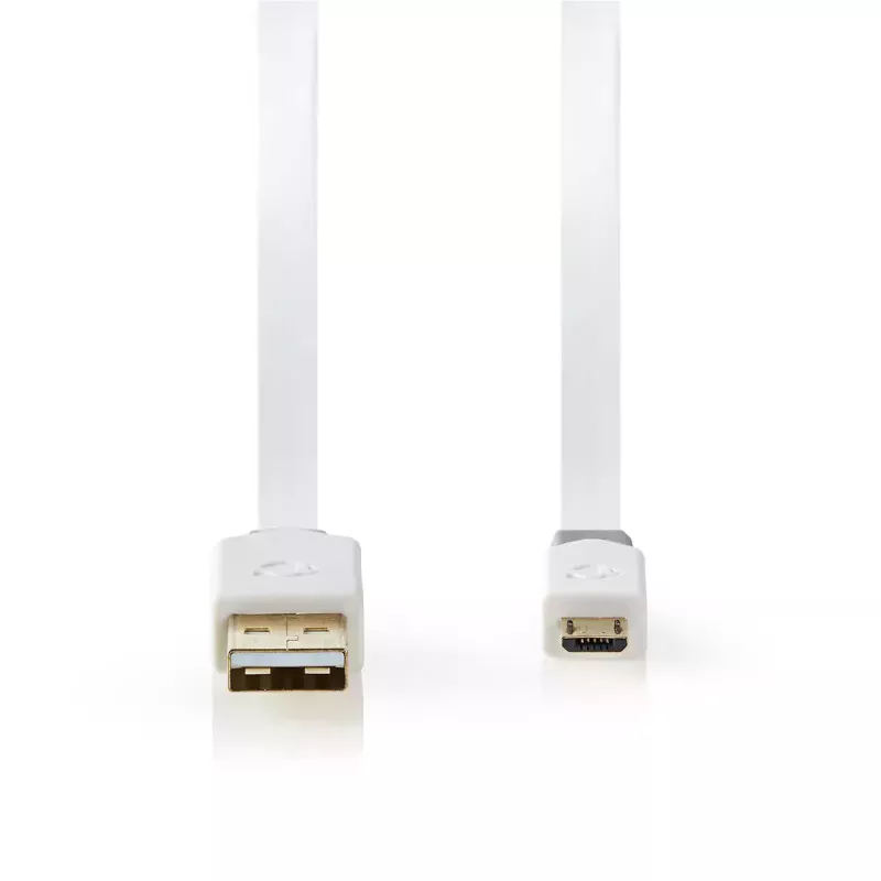 Cable USB Nedis CCBW60500WT10 1 m USB 2.0 A a Micro-USB B Blanco