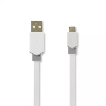 Cable USB Nedis CCBW60500WT10 1 m USB 2.0 A a Micro-USB B Blanco