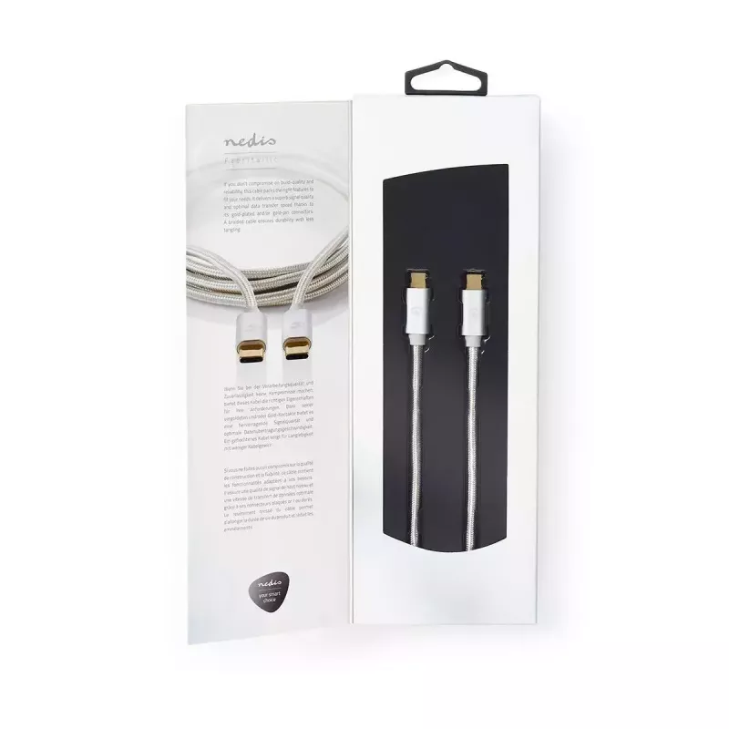 Cable USB Nedis CCTB60700AL20 2m USB C aluminio USB 2.0