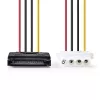 Nedis CCGP73520VA015 cable de alimentación interno 0,15 m 2 x SATA 15 pines Molex 4 pines