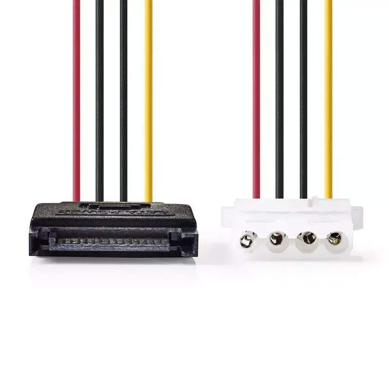 Nedis CCGP73520VA015 cable de alimentación interno 0,15 m 2 x SATA 15 pines Molex 4 pines