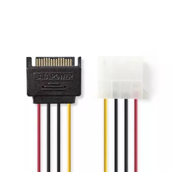 Nedis CCGP73520VA015 cable de alimentación interno 0,15 m 2 x SATA 15 pines Molex 4 pines