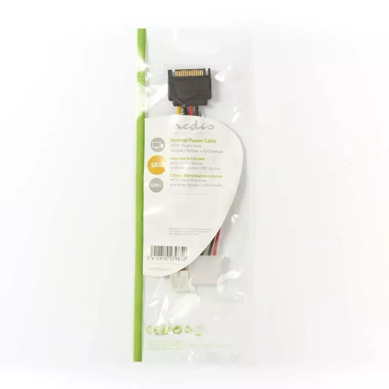 Nedis CCGP73550VA015 cable de alimentación interno 0,15 m SATA 15 pines conector macho