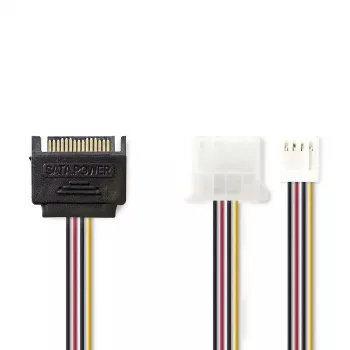 Nedis CCGP73550VA015 cable de alimentación interno 0,15 m SATA 15 pines conector macho