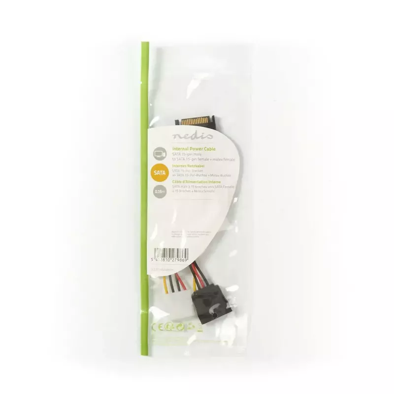 Nedis CCGP73555VA015 cable de alimentación interno 0,15 m SATA 15 pines Molex