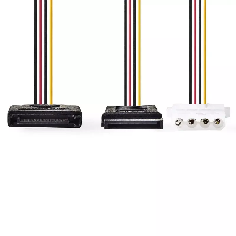 Nedis CCGP73555VA015 cable de alimentación interno 0,15 m SATA 15 pines Molex