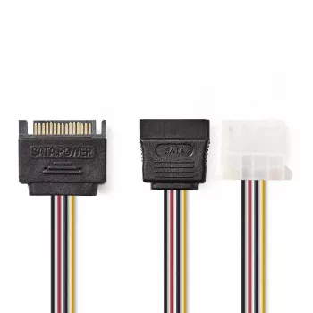 Nedis CCGP73555VA015 cable de alimentación interno 0,15 m SATA 15 pines Molex