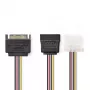 Nedis CCGP73555VA015 cable de alimentación interno 0,15 m SATA 15 pines Molex