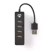 Hub USB Nedis UHUBU2420BK USB 2.0 480 Mbit/s negro