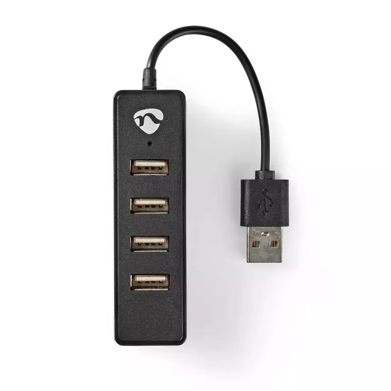 Hub USB Nedis UHUBU2420BK USB 2.0 480 Mbit/s negro