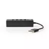 Hub USB Nedis UHUBU2420BK USB 2.0 480 Mbit/s negro