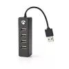 Hub USB Nedis UHUBU2420BK USB 2.0 480 Mbit/s negro