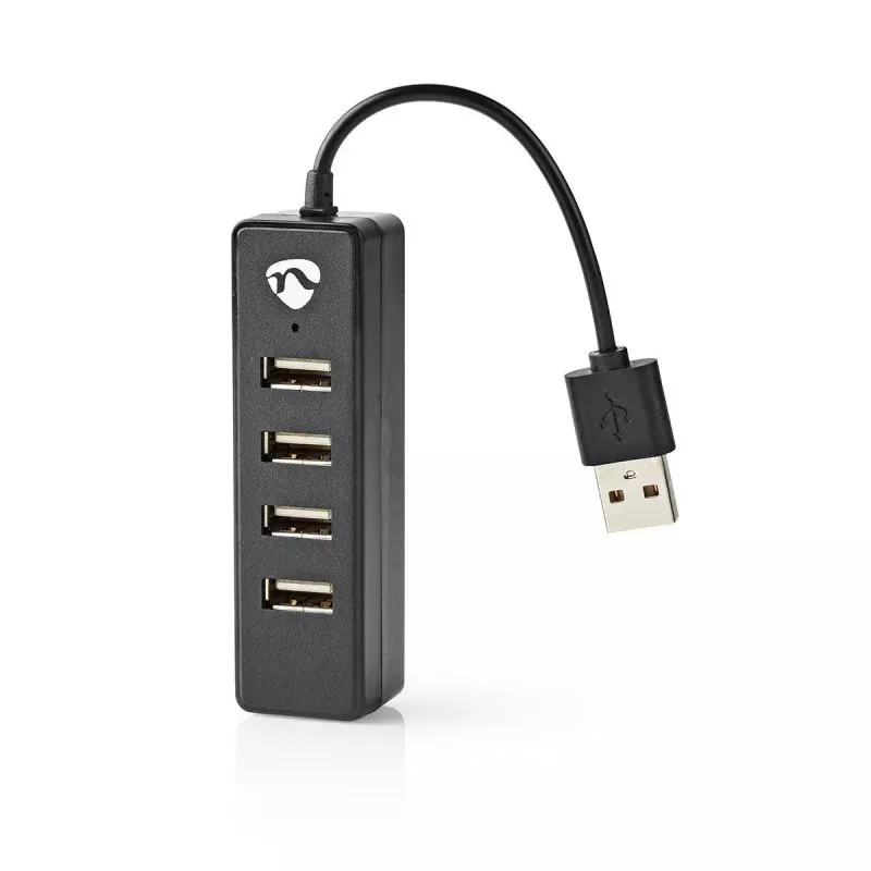 Hub USB Nedis UHUBU2420BK USB 2.0 480 Mbit/s negro