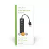 Hub USB Nedis UHUBU2420BK USB 2.0 480 Mbit/s negro
