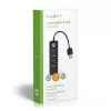 Hub USB Nedis UHUBU2420BK USB 2.0 480 Mbit/s negro