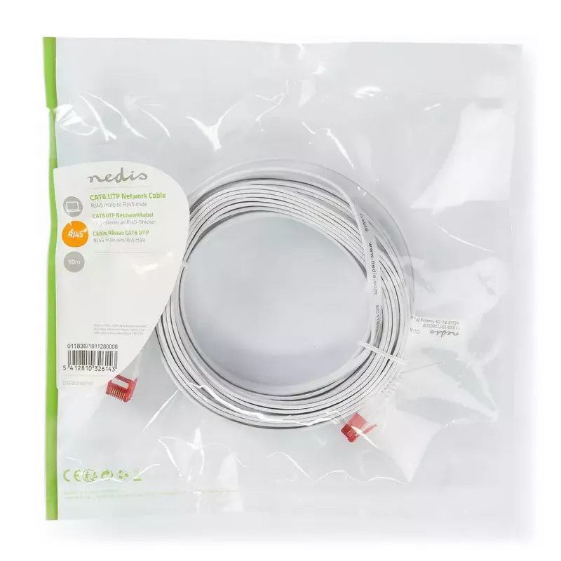 Nedis CCGP85216WT100 Cable de red blanco 10 m Cat6 U/UTP