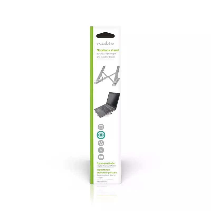 Soporte para portátil Nedis NBSTND100SI aluminio 43,2 cm regulable en altura