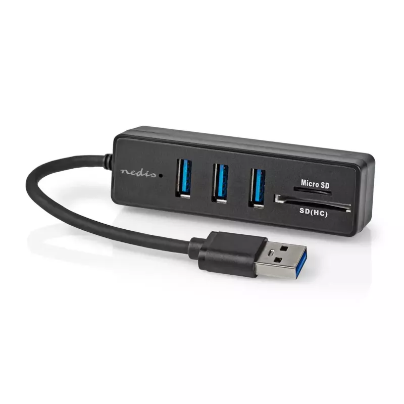Hub USB Nedis CCGB61250BK01 USB 3.2 Gen 1 Type-A 5000 Mbit/s negro