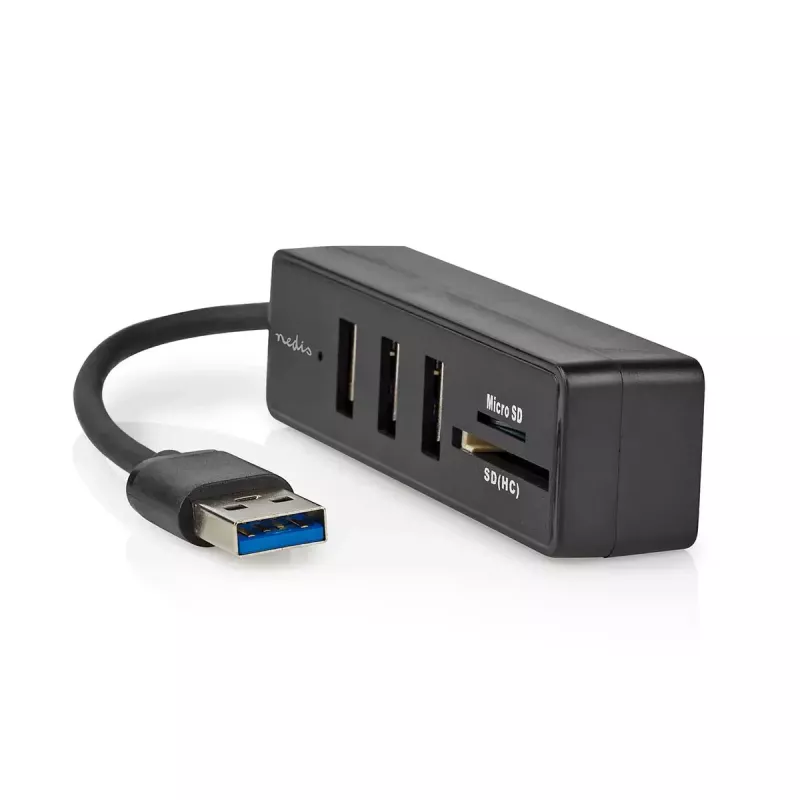 Hub USB Nedis CCGB61250BK01 USB 3.2 Gen 1 Type-A 5000 Mbit/s negro