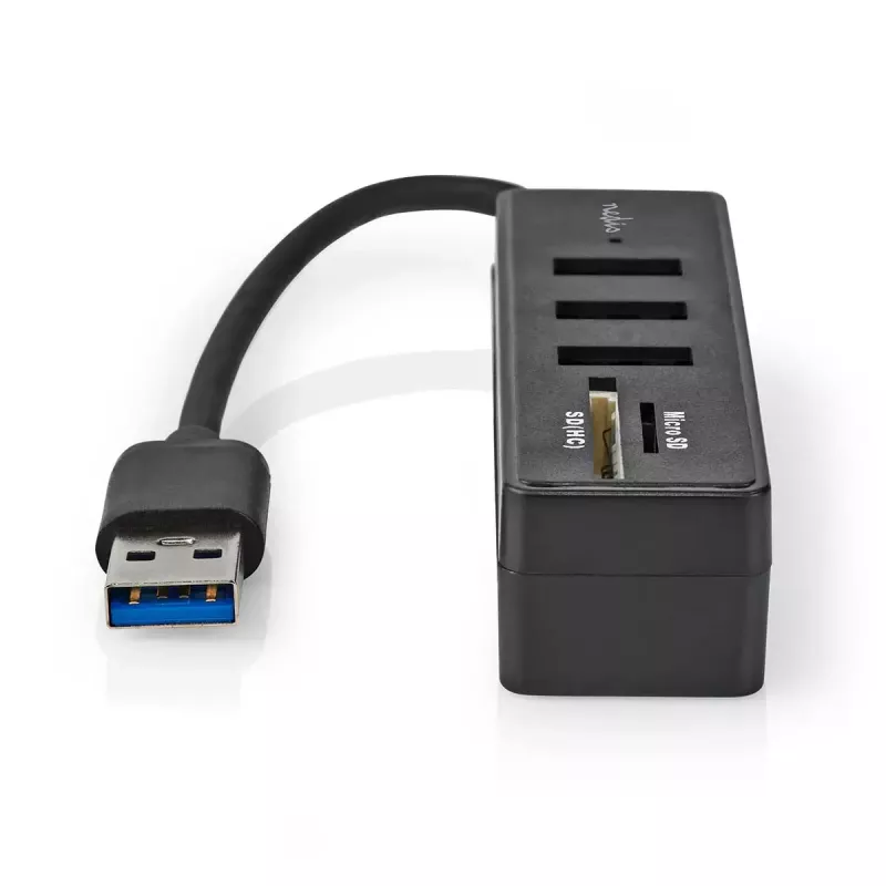 Hub USB Nedis CCGB61250BK01 USB 3.2 Gen 1 Type-A 5000 Mbit/s negro
