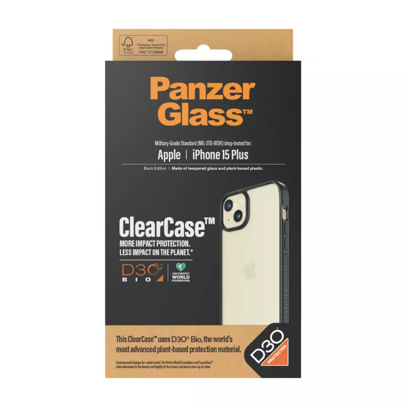 PanzerGlass ® ClearCase transparente & D3O® iPhone 15 Plus