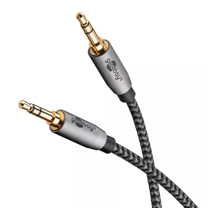 Cable de audio WENTRONIC Goobay 65275 — 3 m, 3,5 mm TRS conector macho–conector macho, contactos dorados, apantallado magnético