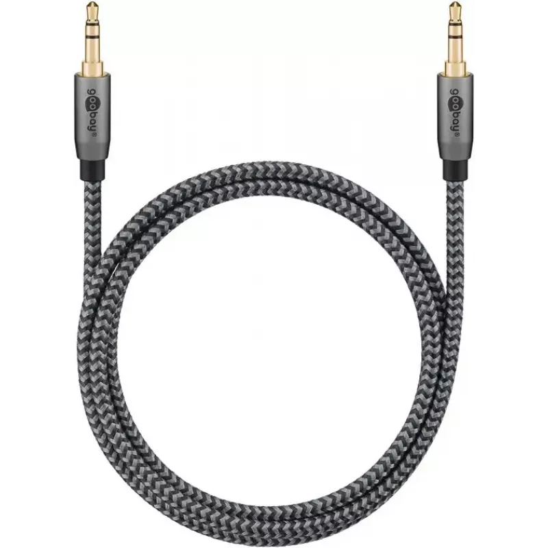 Cable de audio WENTRONIC Goobay 65275 — 3 m, 3,5 mm TRS conector macho–conector macho, contactos dorados, apantallado magnético