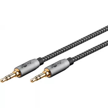 Cable de audio WENTRONIC Goobay 65275 — 3 m, 3,5 mm TRS conector macho–conector macho, contactos dorados, apantallado magnético