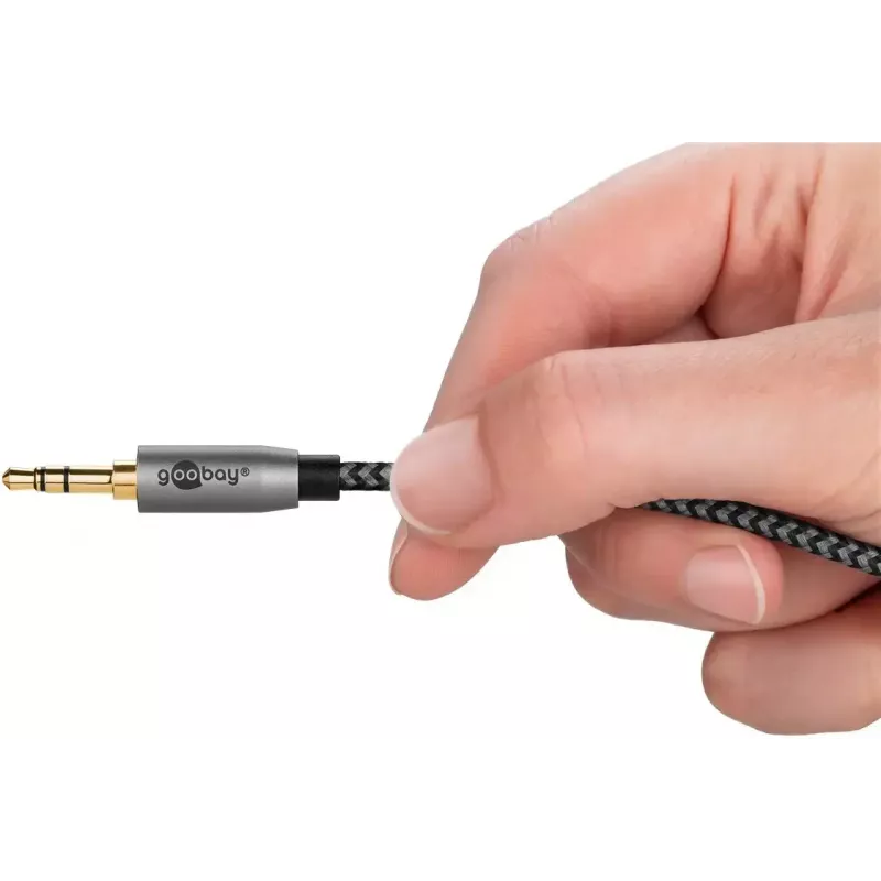Cable de audio Goobay (WENTRONIC) 3,5 mm jack – 3,5 mm jack, 0,5 m, cobre, contactos dorados, apantallado