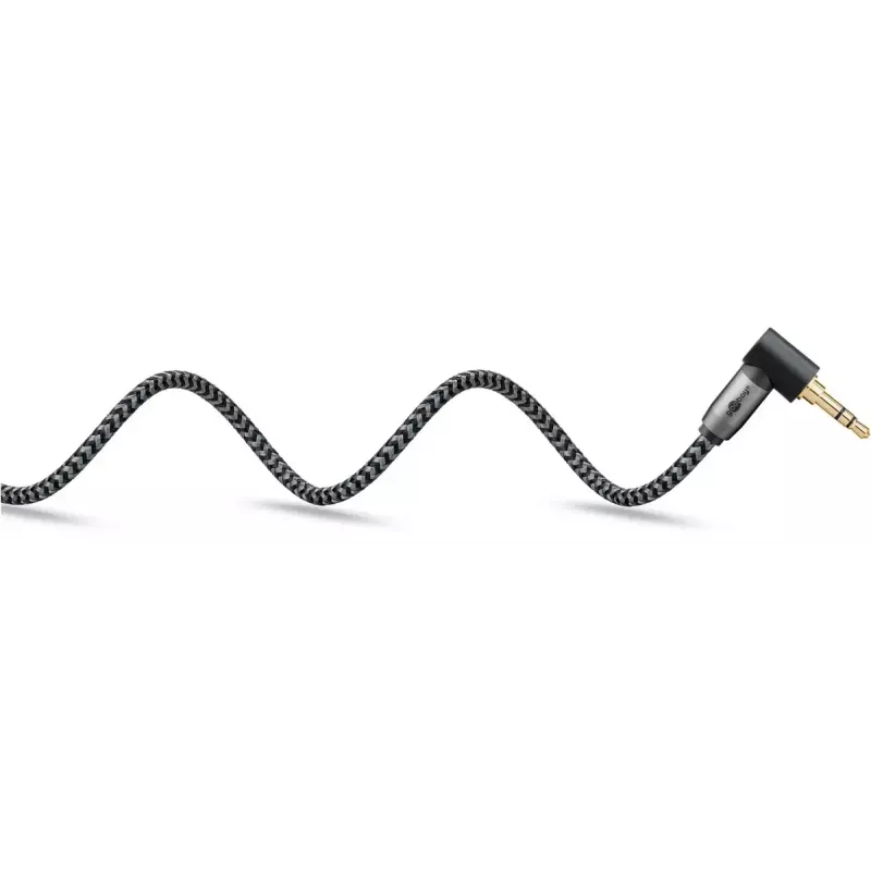 Cable de audio Goobay (WENTRONIC) 3,5 mm jack–3,5 mm jack, 1 m, AWG28, dorado, apantallado magnético, negro/plata