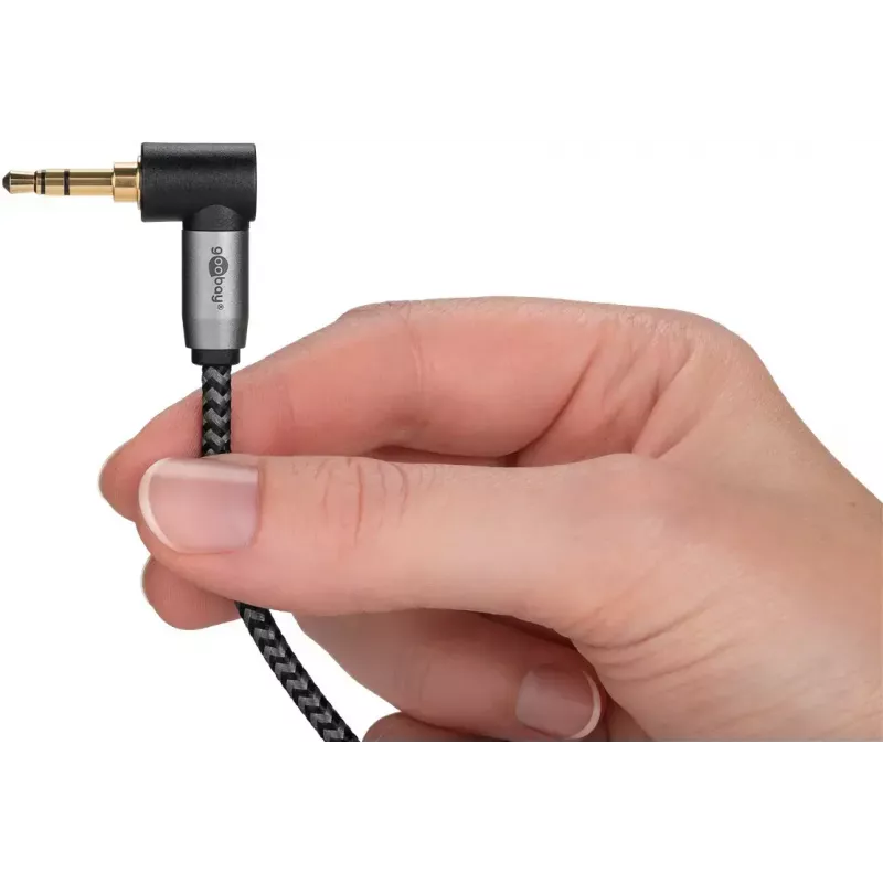 Cable de audio Goobay / WENTRONIC 3,5 mm jack – 3,5 mm jack, 5 m, cobre, contactos dorados, apantallado magnético