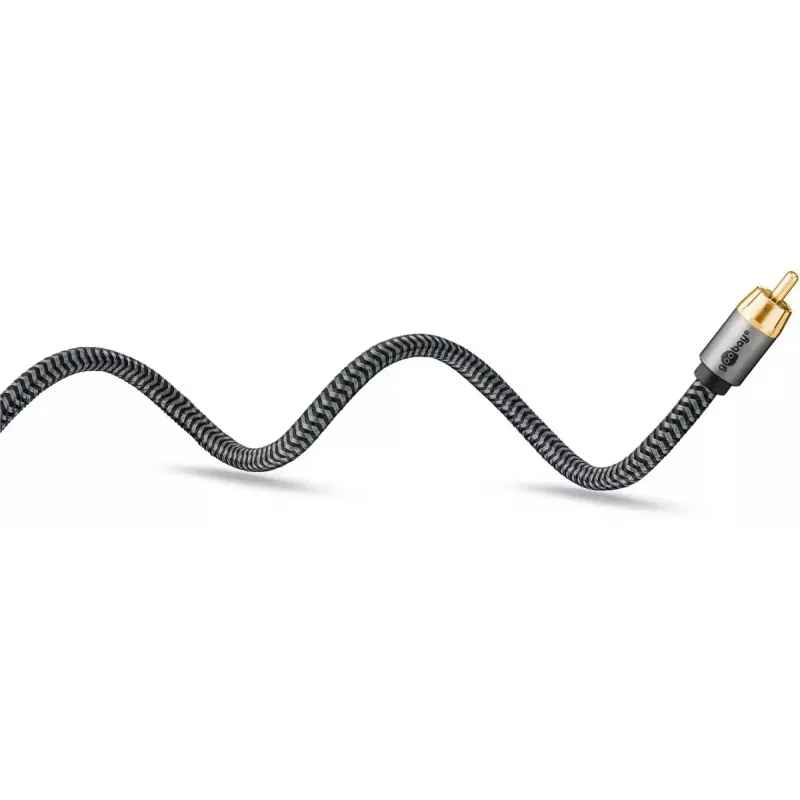 Cable de audio WENTRONIC Goobay 65300 — 2 m, 2×RCA (conector macho) a RCA (conector macho), cobre, contactos dorados, apantallado magnético
