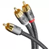 Cable de audio WENTRONIC Goobay 65300 — 2 m, 2×RCA (conector macho) a RCA (conector macho), cobre, contactos dorados, apantallado magnético